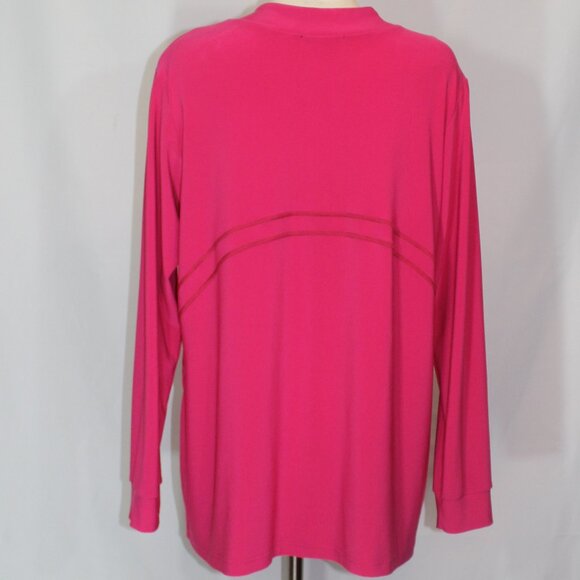 Sympli  Ladies Tunic Pink Zipped long  gorgeous sleeve made in Canada size 14 - Picture 2 of 6